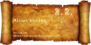 Miron Ulrika névjegykártya